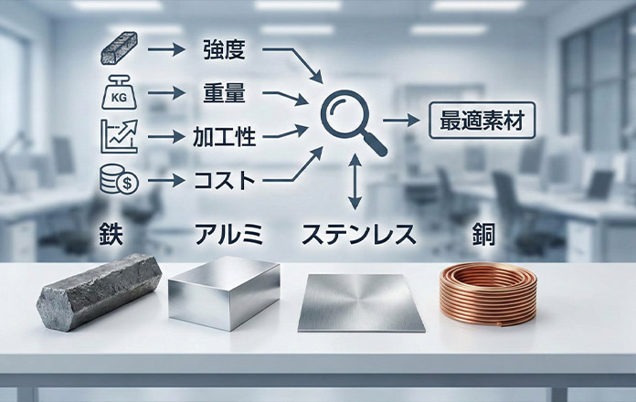 金属材料の選び方入門｜鉄・アルミ・ステンレス・銅の特徴と加工性を 